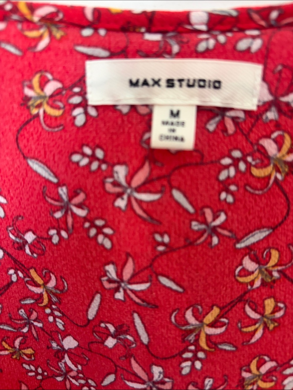 Red Floral Wrap Midi Dress - Picture 2 of 3
